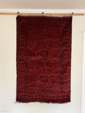 4’6” X 7’ Antique Afghan Charshango Rug