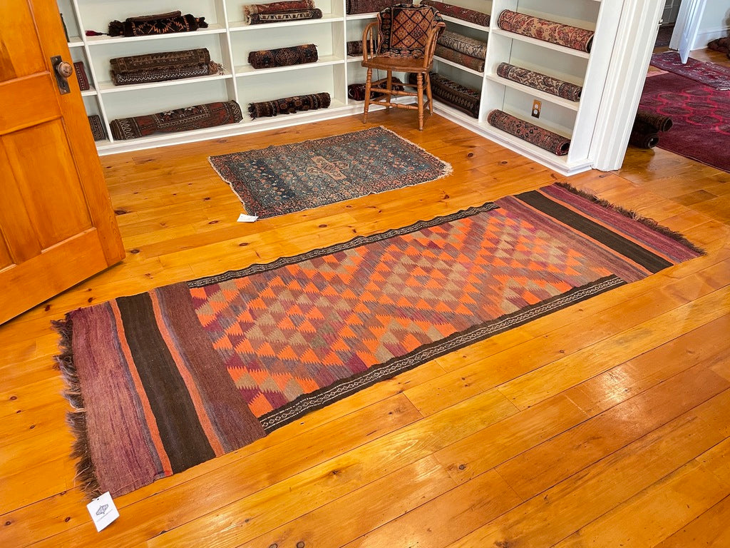 3&#39;2&quot; X 9&#39;1&quot; Antique Afghan Maimana Kilim