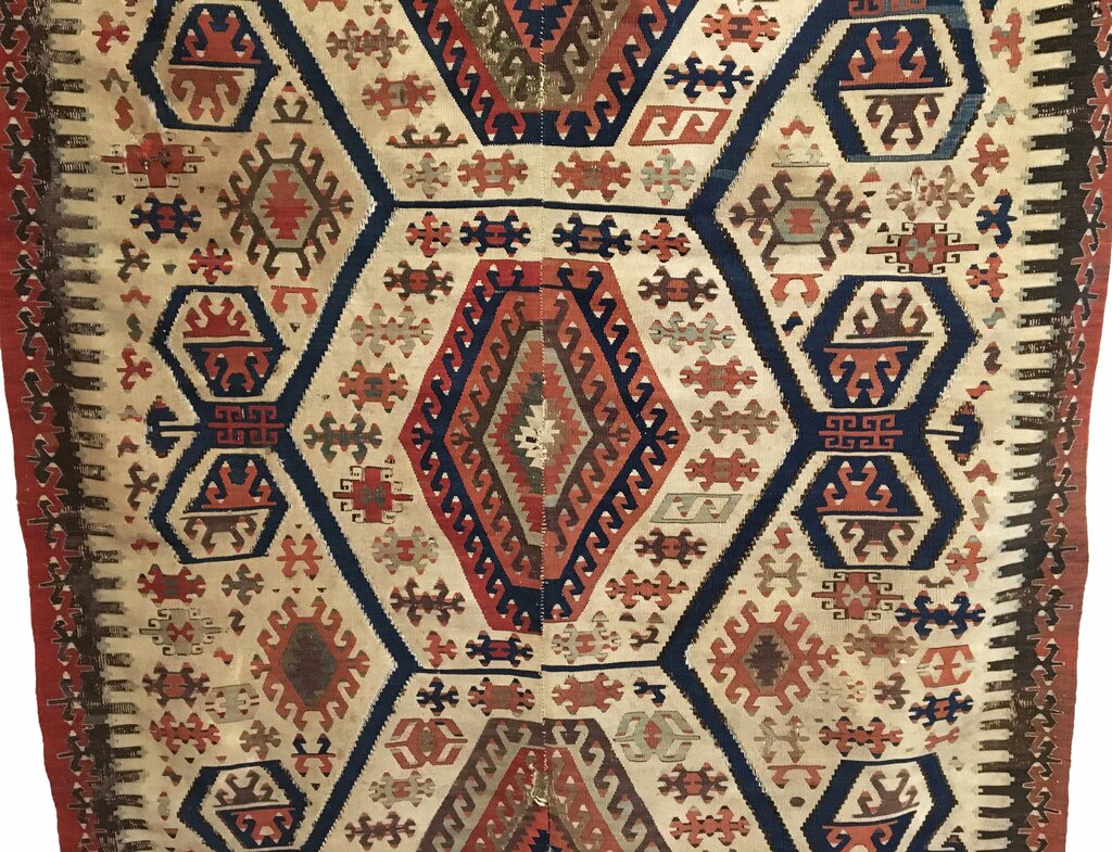 4'9 X 10'0 Antique Anatolian Konya Kilim [TAK0007] - The Antique Knot