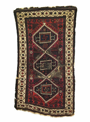 3'3" X 6'3" Antique Anatolian Turkish Yoruk Rug
