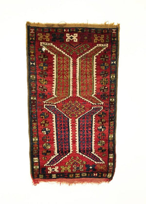 1'11" X 3'5" Antique Anatolian Yastik Small Rug