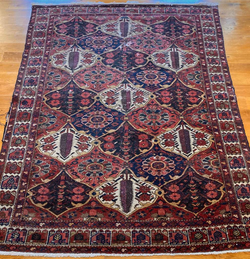 6&#39;7&quot; X 4&#39;11&quot; Antique Bakhtiari Garden Carpet