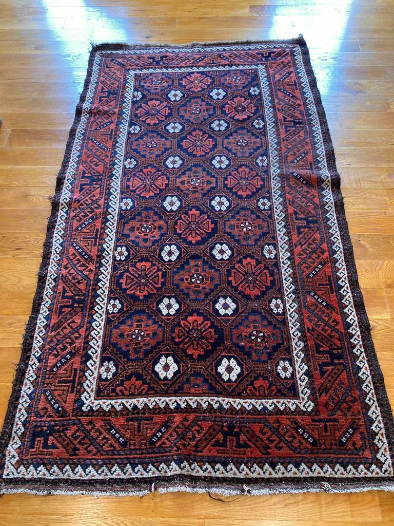 6'5" X 3'6" Antique Baluch Rug