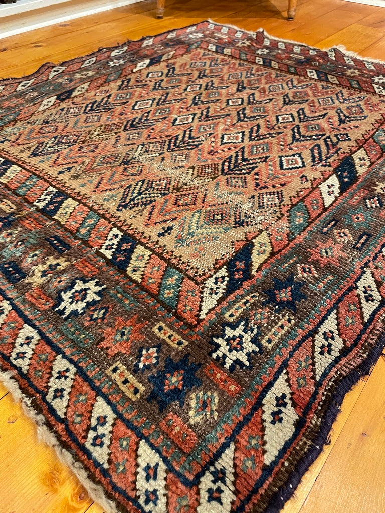 3&#39;3&quot; X 3&#39;10&quot; Antique Bergama Rug