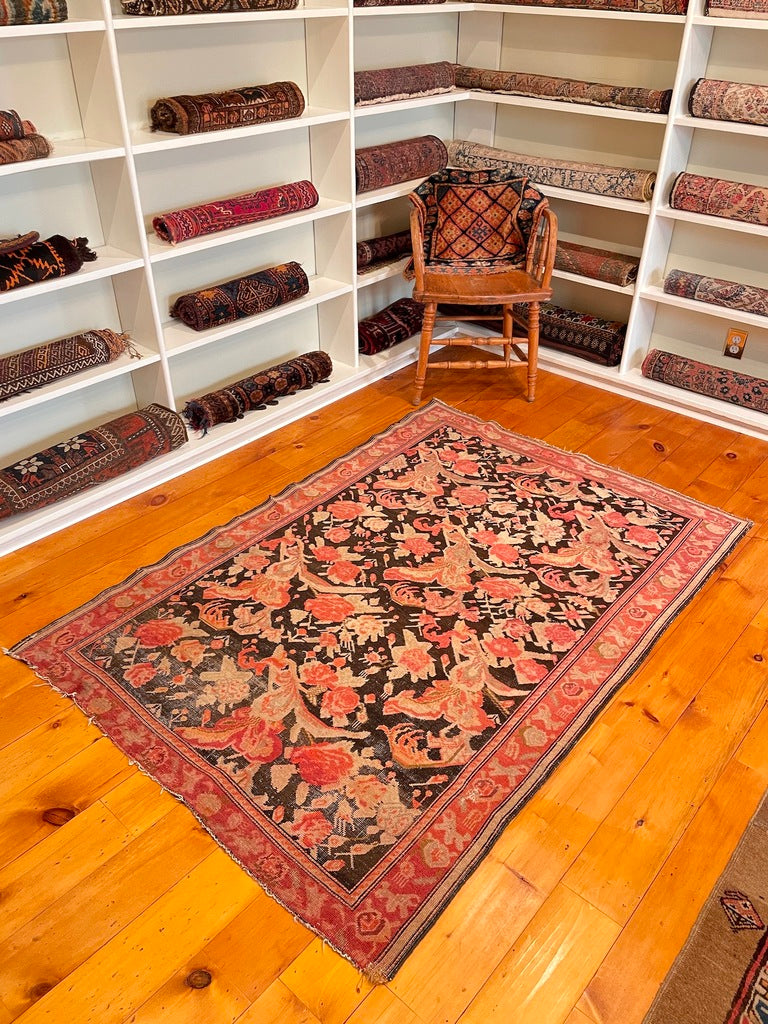 4&#39;1&quot; x 5&#39;10&quot; Antique Caucasian Karabagh Rug