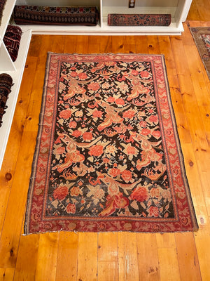 4'1" x 5'10" Antique Caucasian Karabagh Rug