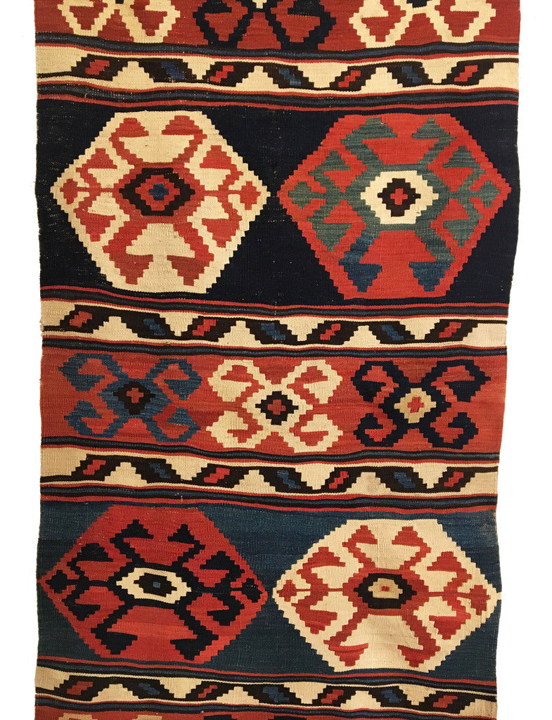 3&#39;0&quot; X 10&#39;9&quot; Antique Caucasian Kilim Runner