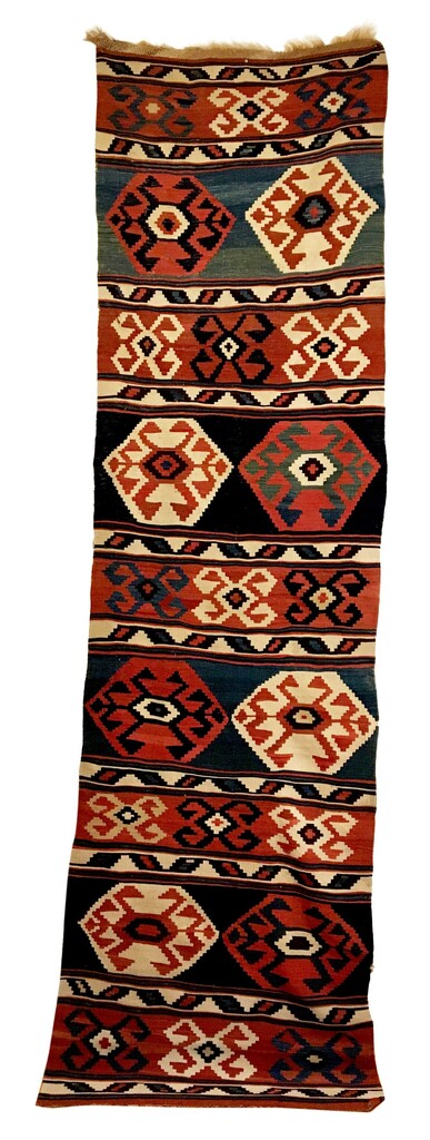 3&#39;0&quot; X 10&#39;9&quot; Antique Caucasian Kilim Runner