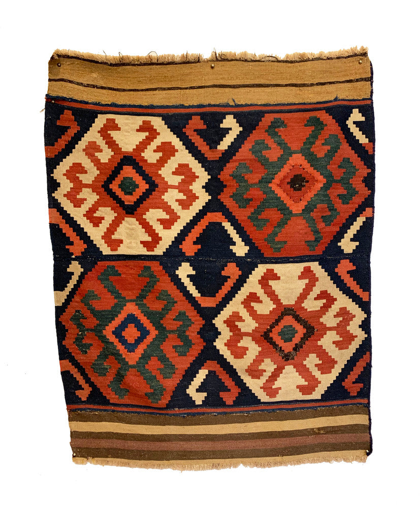 3&#39;0&quot; X 3&#39;10&quot; Antique Caucasian Kilim Small Rug
