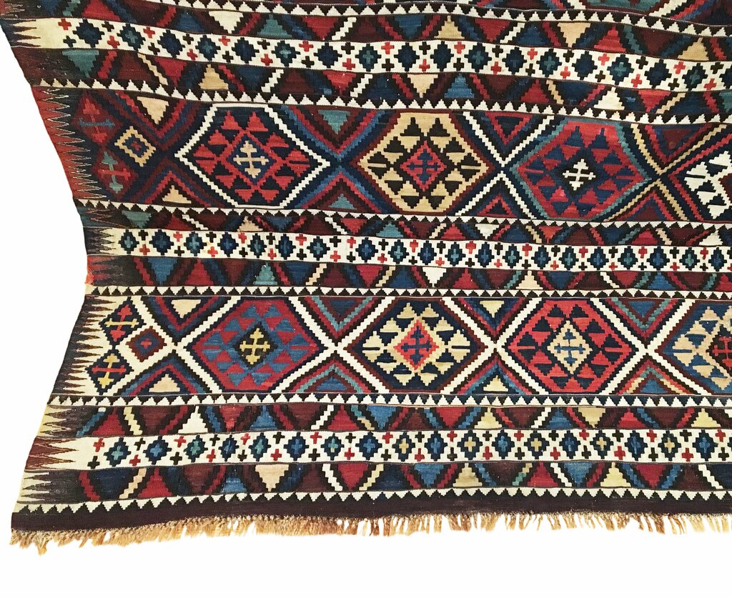 5'7" X 9'6" Antique Caucasian Shirvan Kilim