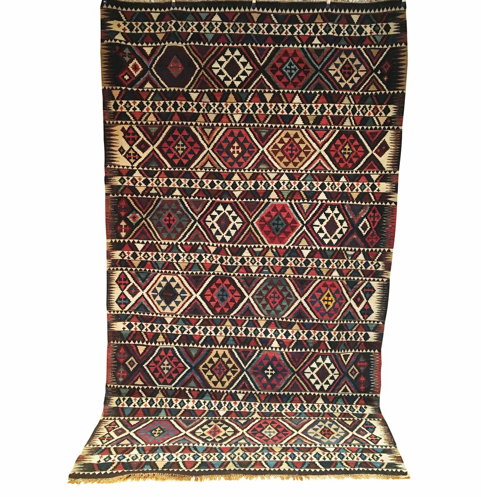 5&#39;7&quot; X 9&#39;6&quot; Antique Caucasian Shirvan Kilim