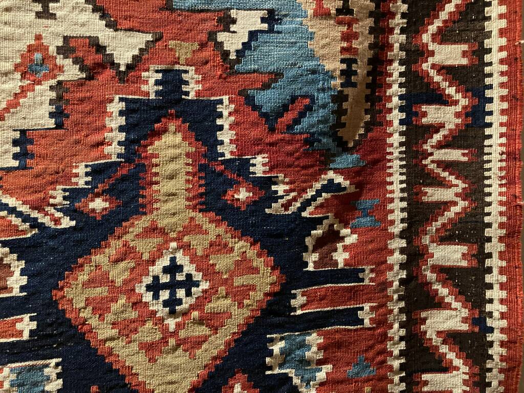 9&#39;1&quot; X 5&#39;4&quot; Antique Caucasian Shirvan Kuba Kilim