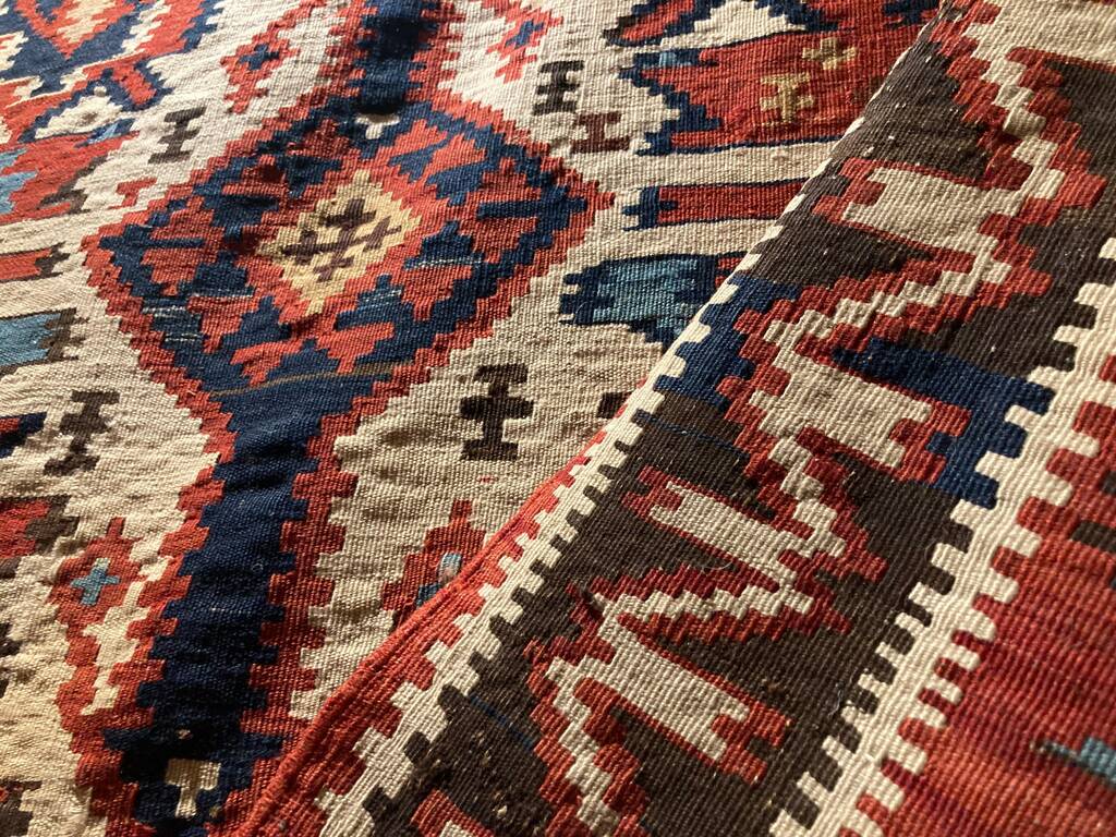 9&#39;1&quot; X 5&#39;4&quot; Antique Caucasian Shirvan Kuba Kilim