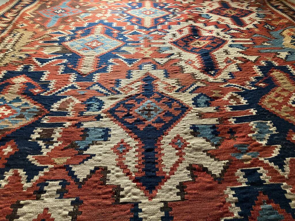 9&#39;1&quot; X 5&#39;4&quot; Antique Caucasian Shirvan Kuba Kilim