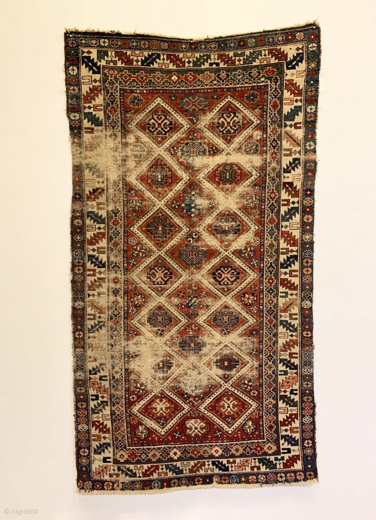 5&#39;4&quot; X 2&#39;10&quot; Antique Caucasian Small Rug