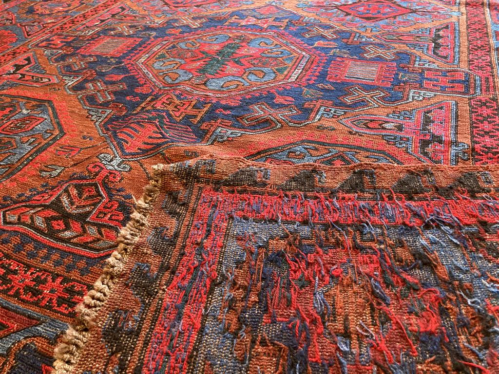 11'7" X 6'8" Antique Caucasian Soumak Rug