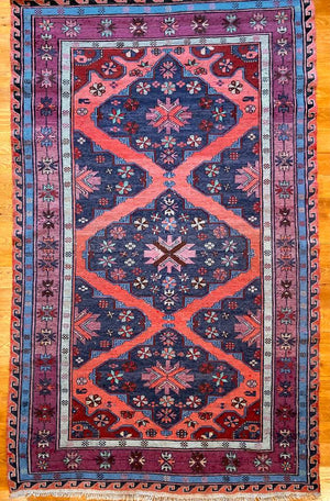 8' X 4'11" Antique Caucasian Soumak Rug