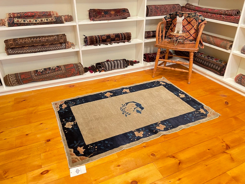 3&#39;0&quot; X 4&#39;8&quot; Antique Chinese Art Deco Small Rug