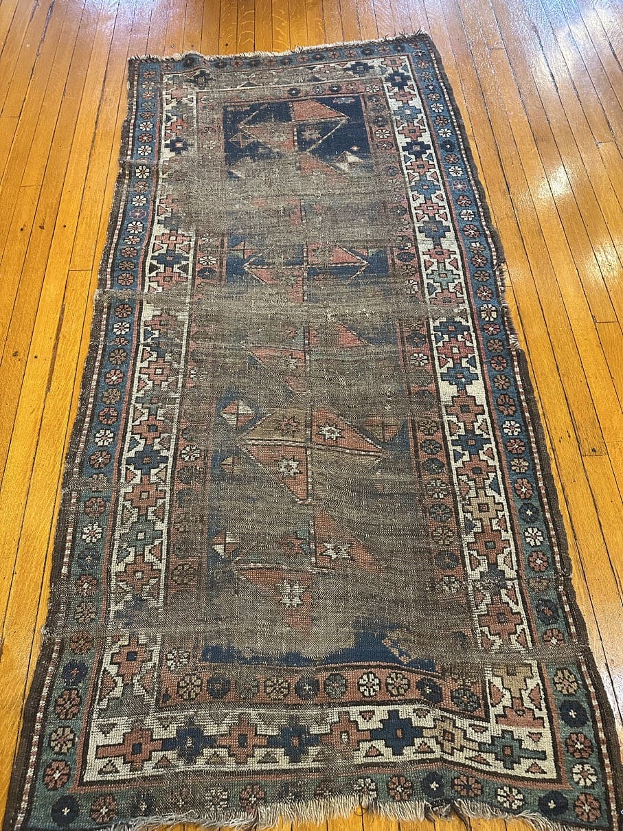7&#39;4&quot; X 3&#39;8&quot; Antique East Anatolian Kurd Long Rug