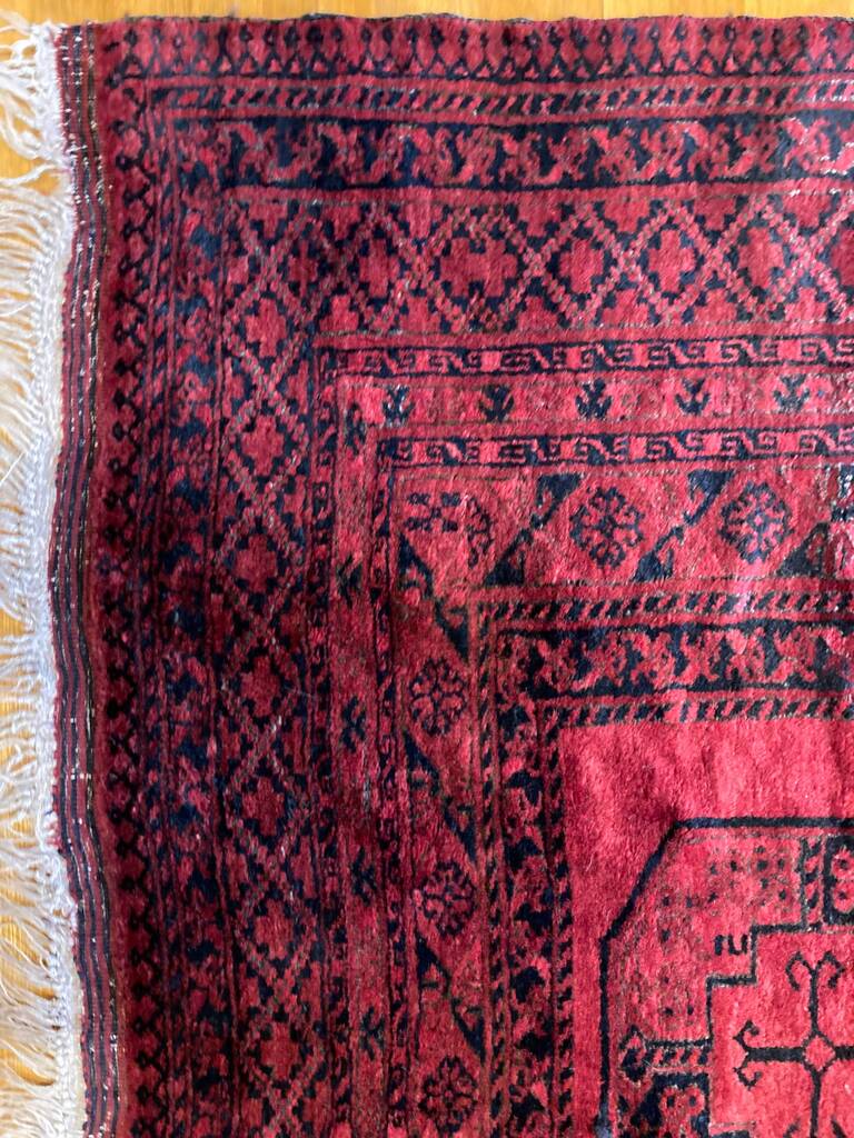 8&#39;3&quot; X 9&#39;4&quot; Antique Ersari Afghan Main Rug