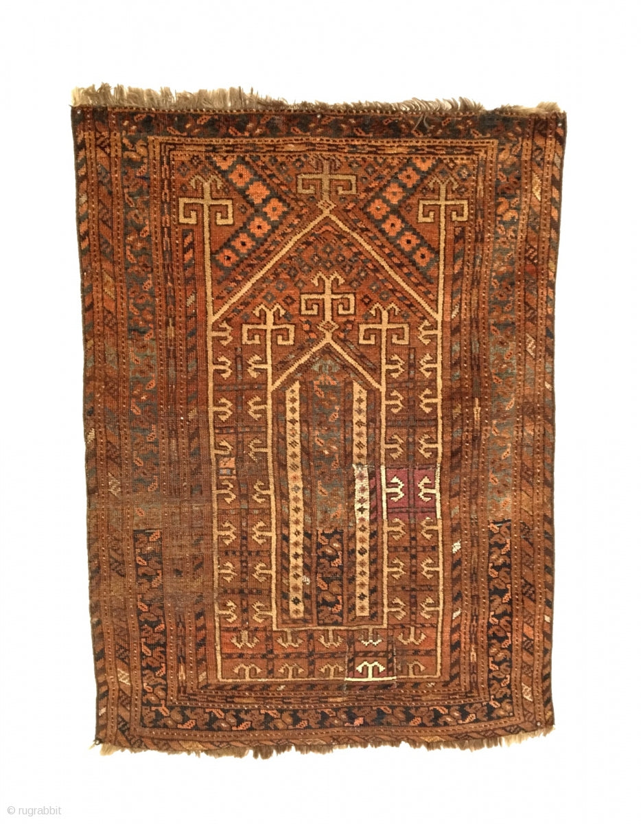 2’11&quot; X 3’11&quot; Antique Ersari Beshir Prayer Rug