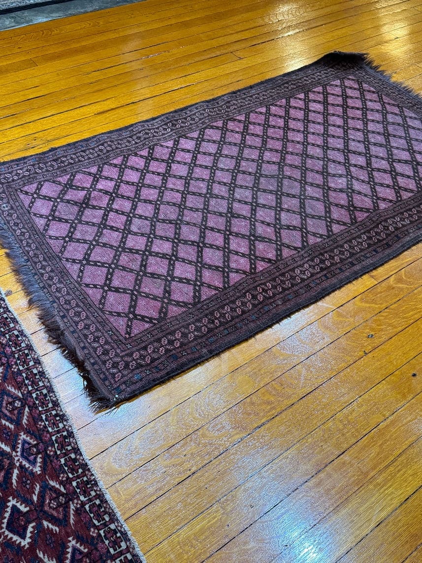 Antique Ersari Purple Ground Turkmen Rug