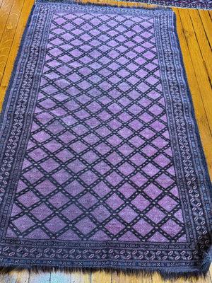Antique Ersari Purple Ground Turkmen Rug