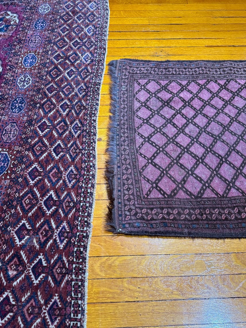 Antique Ersari Purple Ground Turkmen Rug