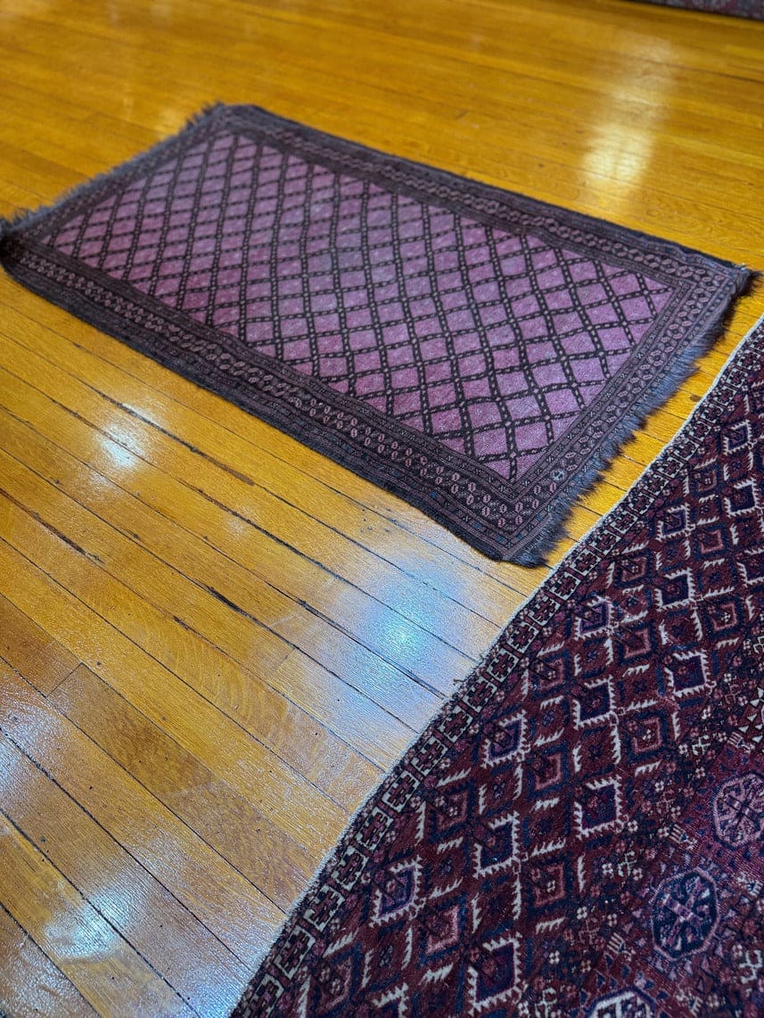Antique Ersari Purple Ground Turkmen Rug