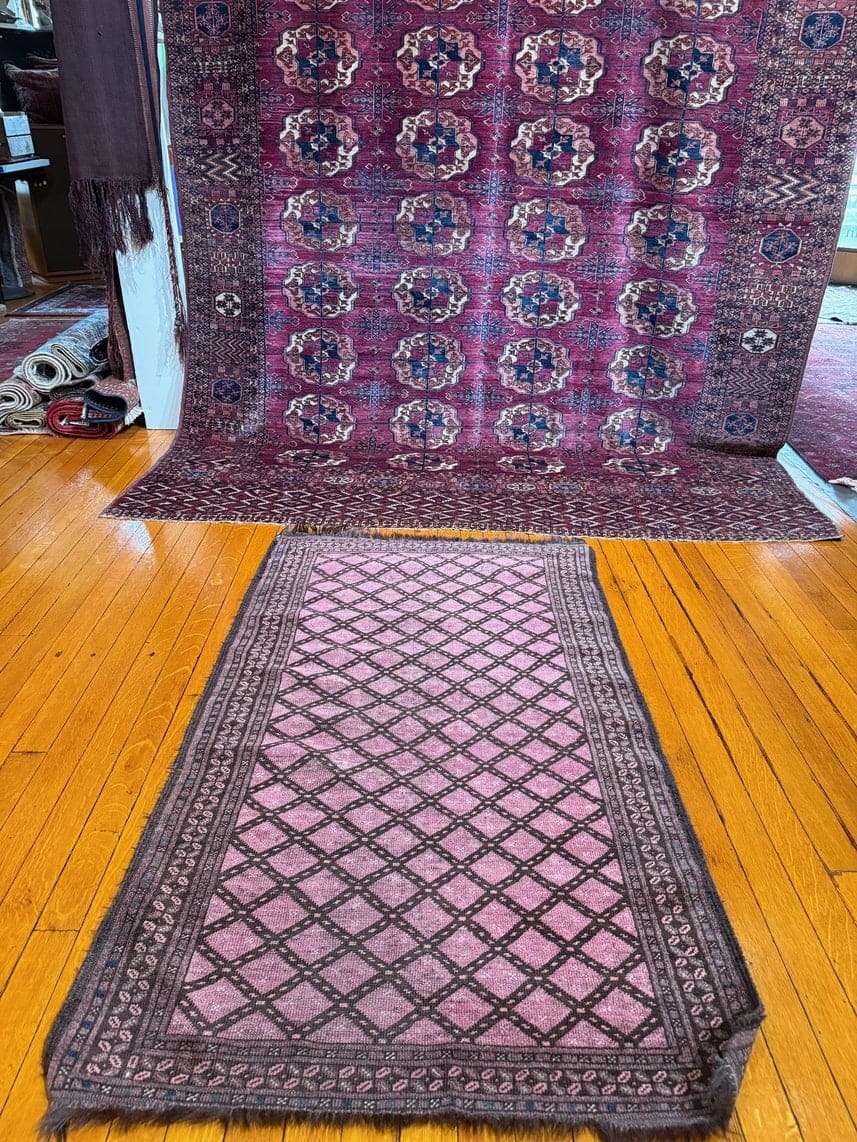 Antique Ersari Purple Ground Turkmen Rug
