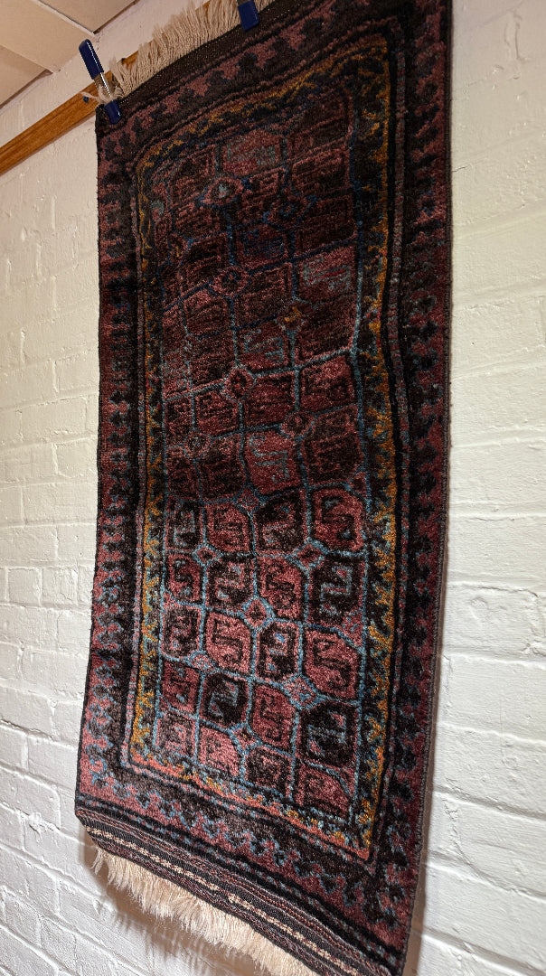20" X 40" Antique Ersari Turkmen Dowry Rug