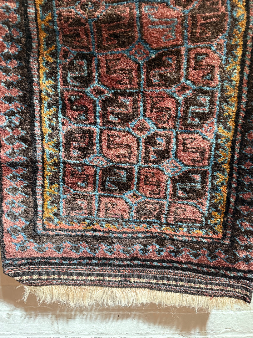 20" X 40" Antique Ersari Turkmen Dowry Rug