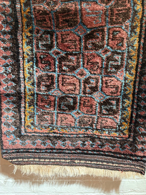 20" X 40" Antique Ersari Turkmen Dowry Rug