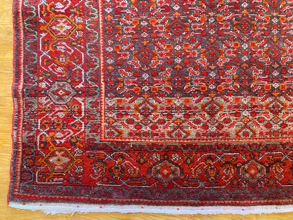 4'6" X 7'5" Antique Fine Persian Senneh Herati Carpet