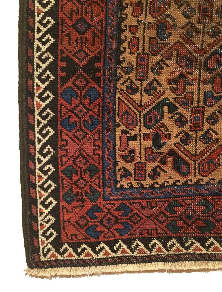 3&#39; X 4&#39;11&quot; Antique Handmade Rug, Vintage Handknotted Rug, Baluch Rug, Small Rug