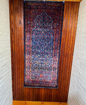 5'4" X 2'4" Antique Kashan Meditation Rug