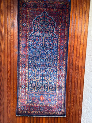 5'4" X 2'4" Antique Kashan Meditation Rug