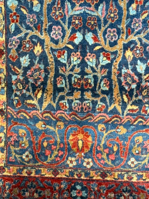 5'4" X 2'4" Antique Kashan Meditation Rug