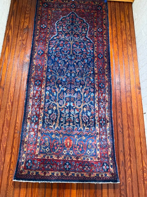 5'4" X 2'4" Antique Kashan Meditation Rug