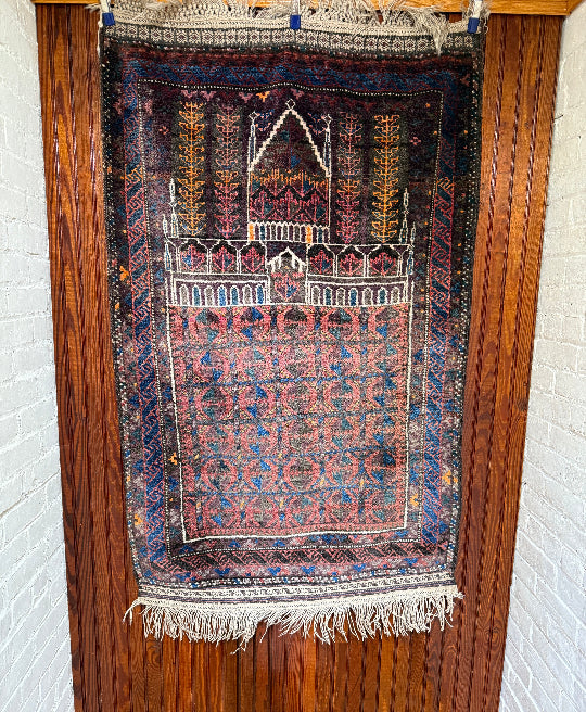 4‘9“ X 3’ Antique Kawdani Afghanistan Dowry Herat Prayer Rug