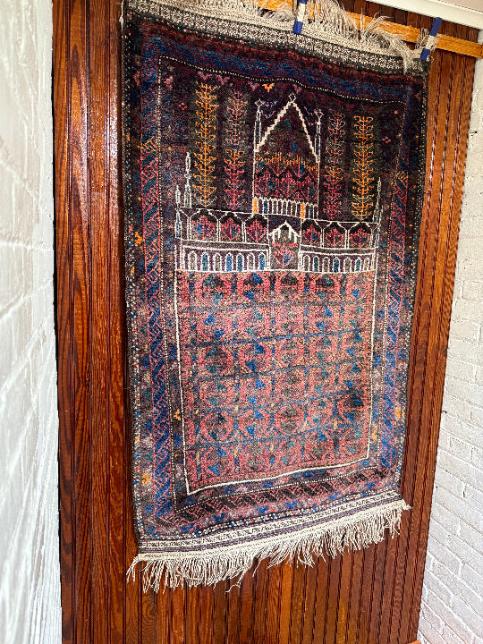 4‘9“ X 3’ Antique Kawdani Afghanistan Dowry Herat Prayer Rug