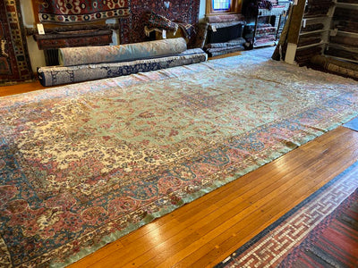 19'11" X 10'9" Antique Kerman Long Carpet