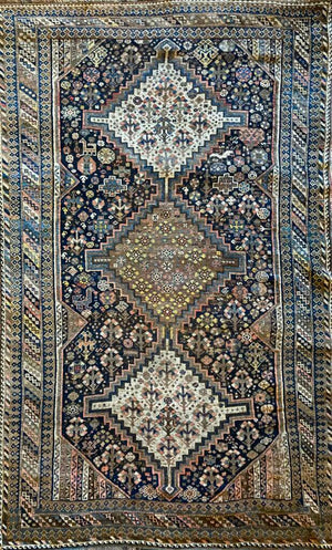 8’1” X 5’ Antique Khamseh Confederacy Tribal Carpet [SH-206]