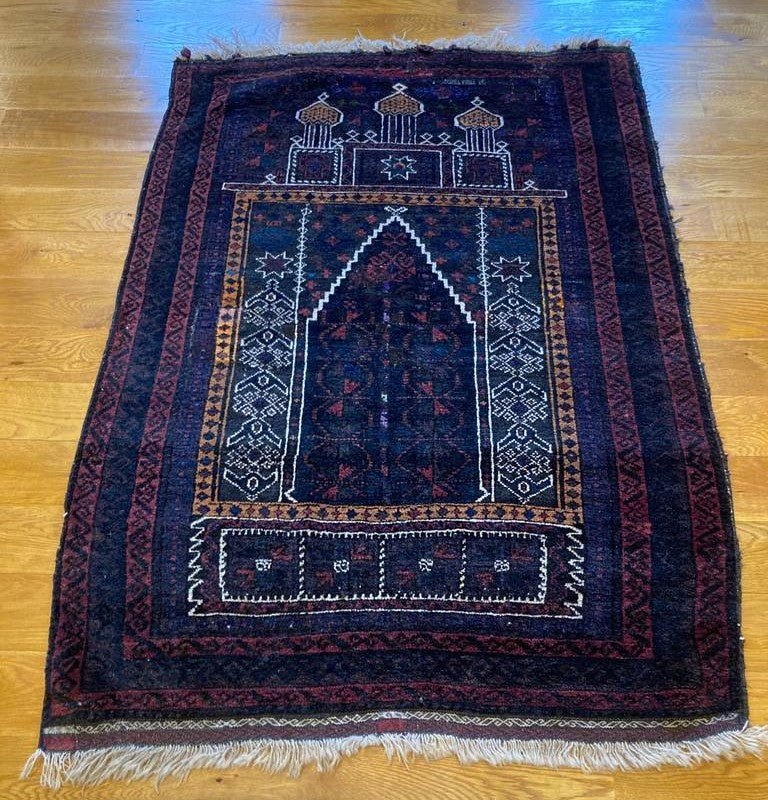 4&#39;6&quot; X 3&#39;3&quot; Antique Koudani Baluch Prayer Rug