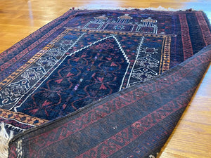 4'6" X 3'3" Antique Koudani Baluch Prayer Rug