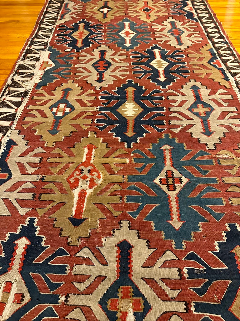 4&#39;8&quot; X 9&#39;11&quot; Antique Kuba Shirvan Kilim [SH-030]