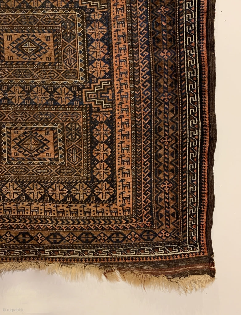6’8” X 3’4” Antique Maadan Baluch Long Rug