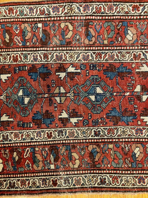 12'9" X 3'4" Antique Persian Bidjar Runner