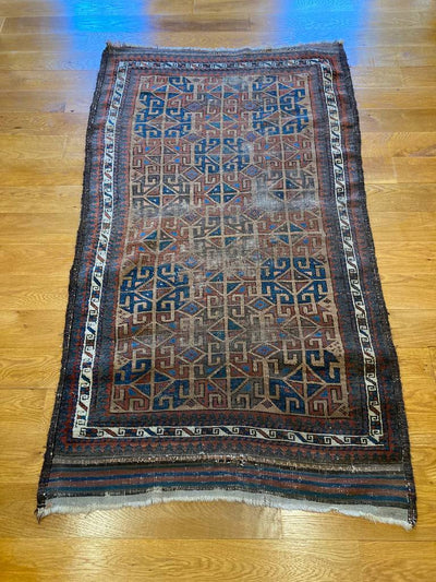 5'2" X 2'9" Antique Persian Camel Baluch Rug