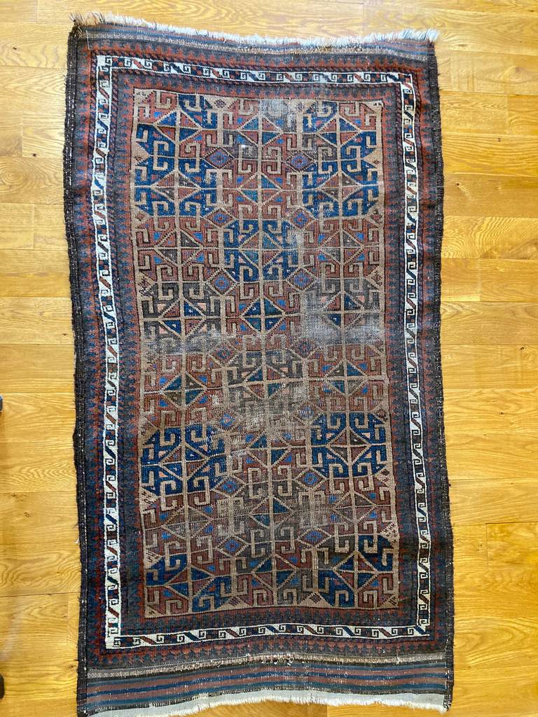 5&#39;2&quot; X 2&#39;9&quot; Antique Persian Camel Baluch Rug